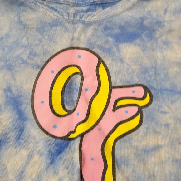 Odd Future Women Top Medium Blue Tie Dye T-Shirt Donut Graphic Short Sleeve Tee - Picture 2 of 4